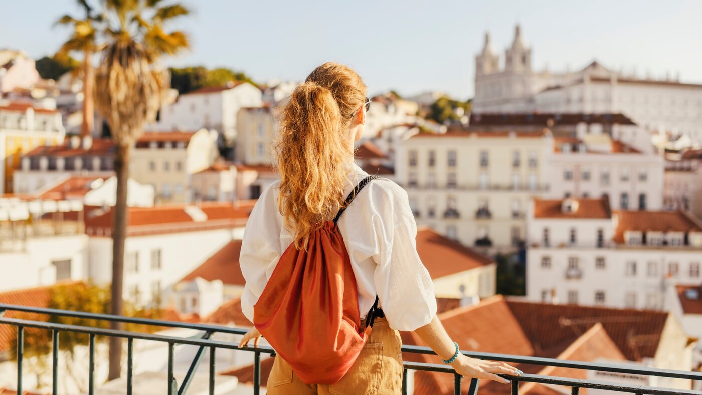 Traveler exploring a city